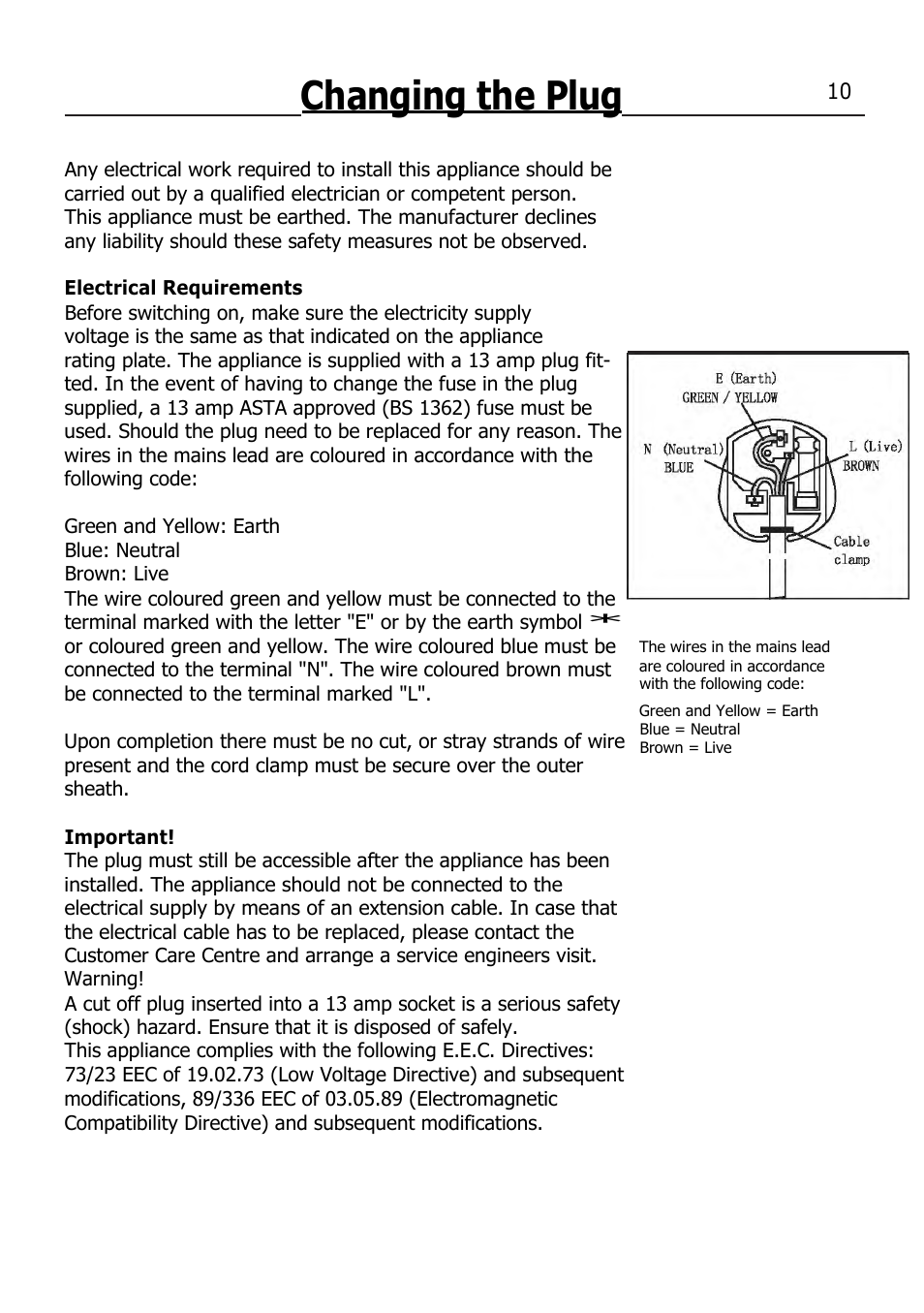 Changing the plug | Lec T5039W/B User Manual | Page 13 / 15