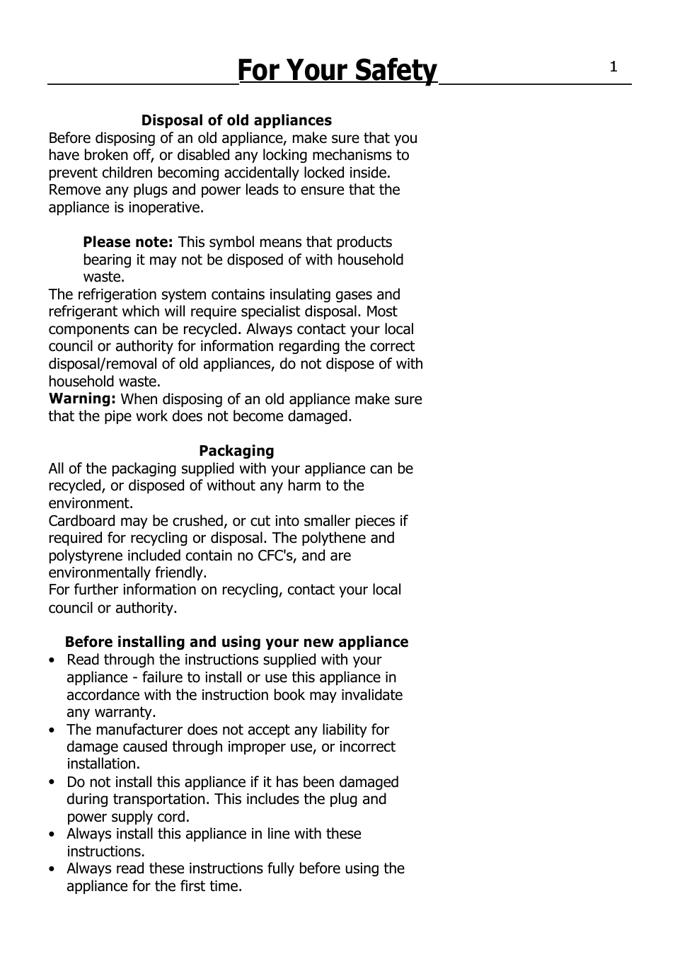 For your safety | Lec T5039W/B User Manual | Page 4 / 15