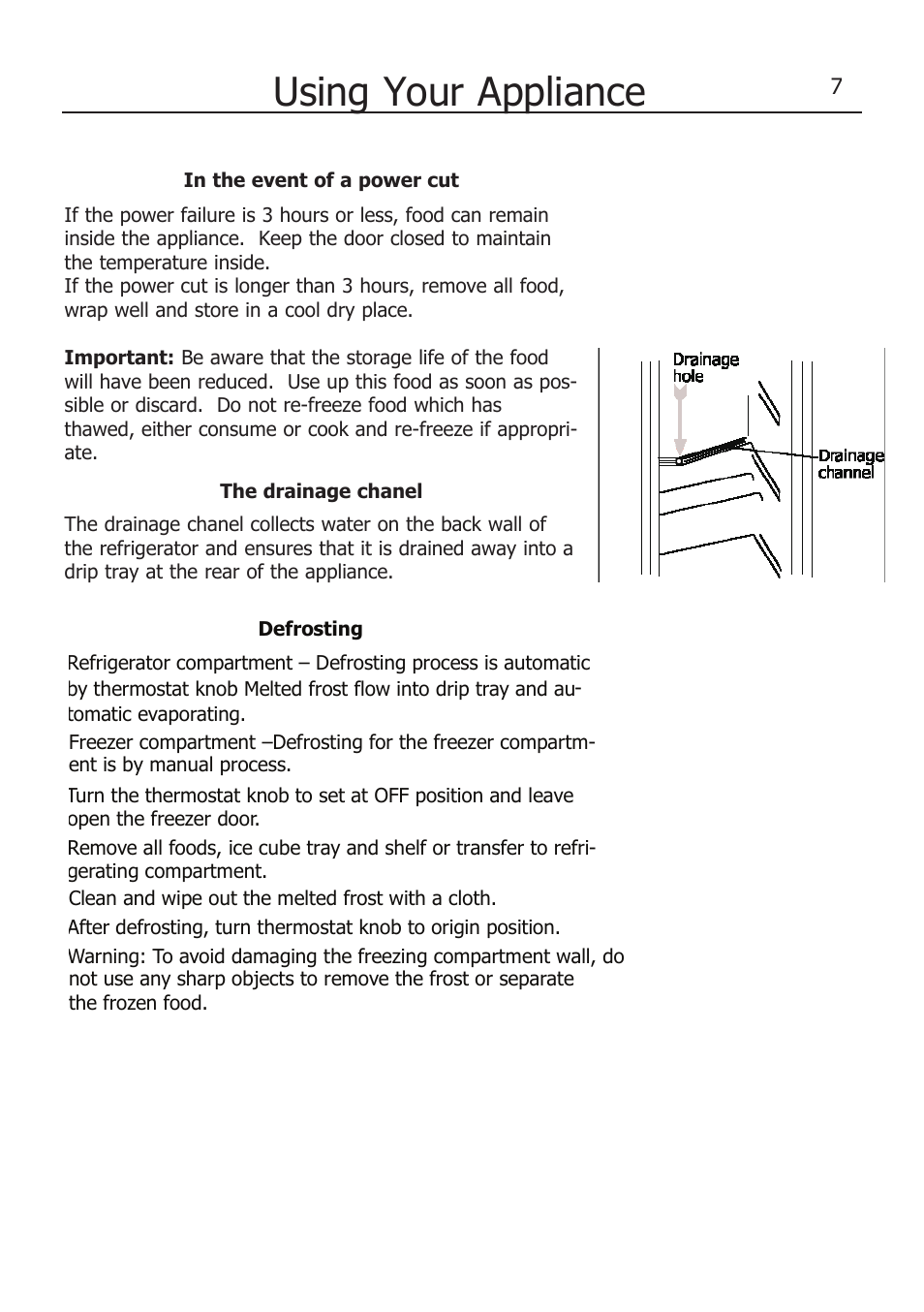 Using your appliance | Lec TS55142W User Manual | Page 11 / 17