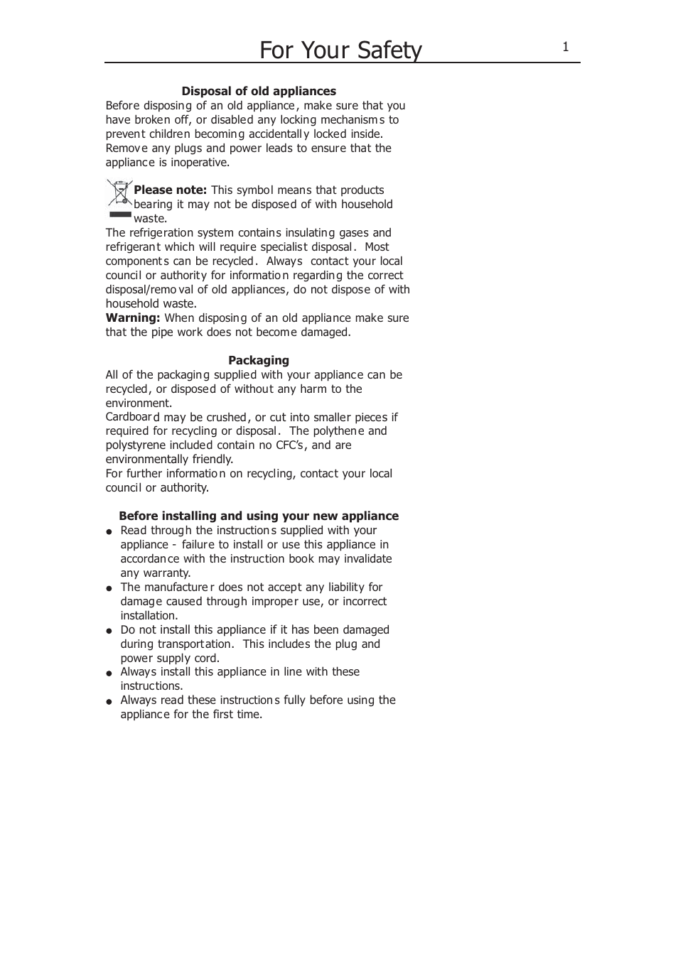 For your safety | Lec R50052W User Manual | Page 4 / 16
