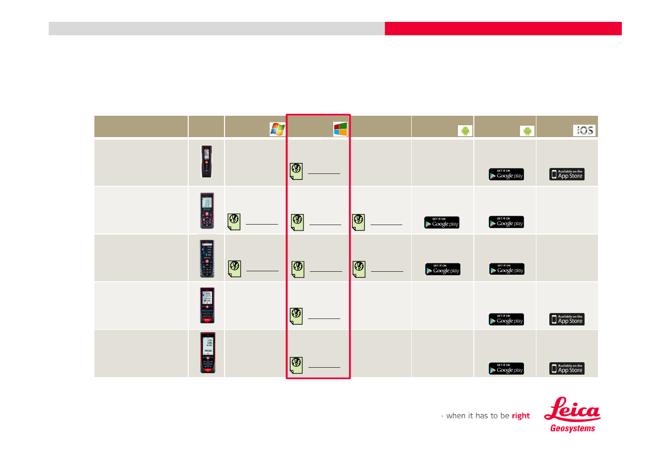 Overview disto™ compatibility | Leica Geosystems DISTO + Bluetooth – getting started on Windows 8 User Manual | Page 3 / 24