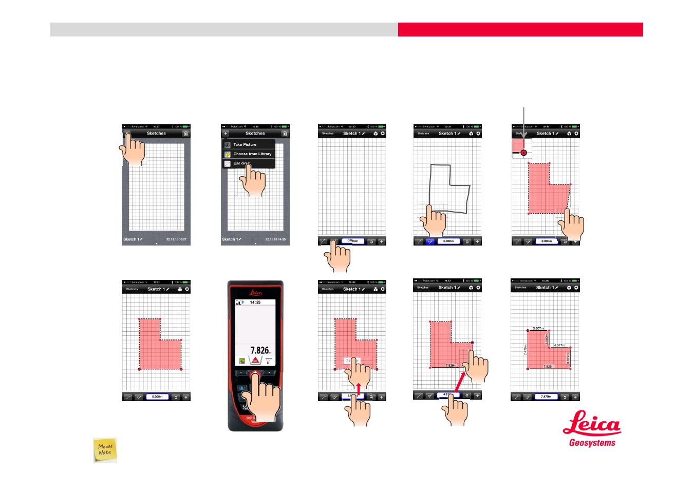 Leica disto™ sketch for ios create new sketch | Leica Geosystems DISTO + Bluetooth – getting started on iOS User Manual | Page 17 / 27