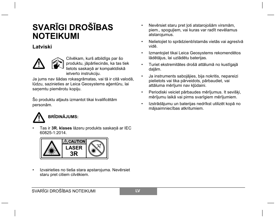 Leica Geosystems Laser class 3R products - Safety Manual User Manual | Page 24 / 32