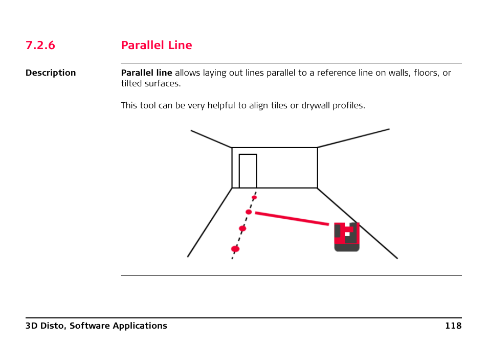 6 parallel line, Parallel line | Leica Geosystems Leica 3D Disto - Manual User Manual | Page 118 / 219