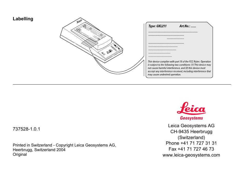 Leica Geosystems GKL211 User Manual | Page 6 / 6