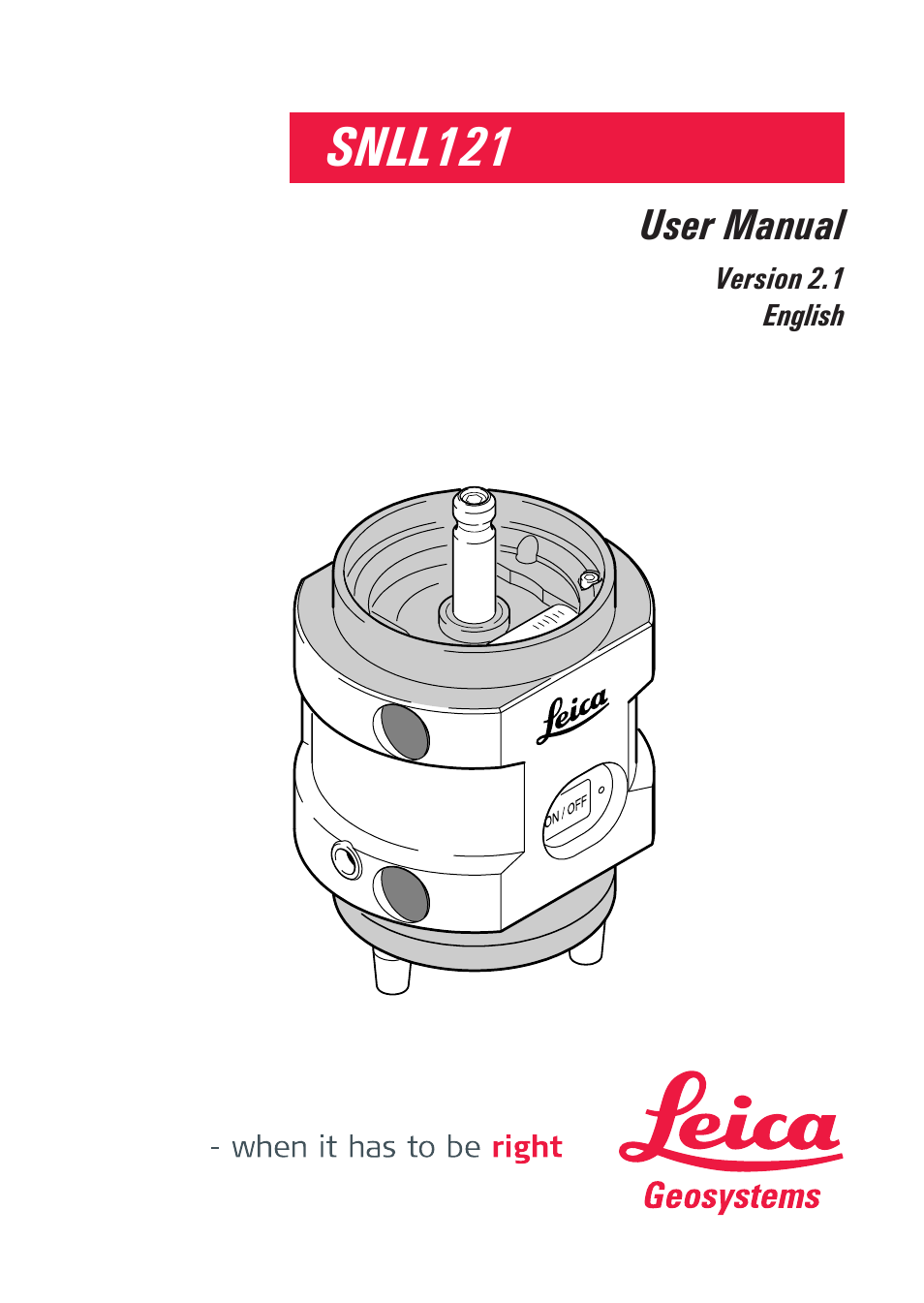 Leica Geosystems SNLL121 User Manual | 28 pages