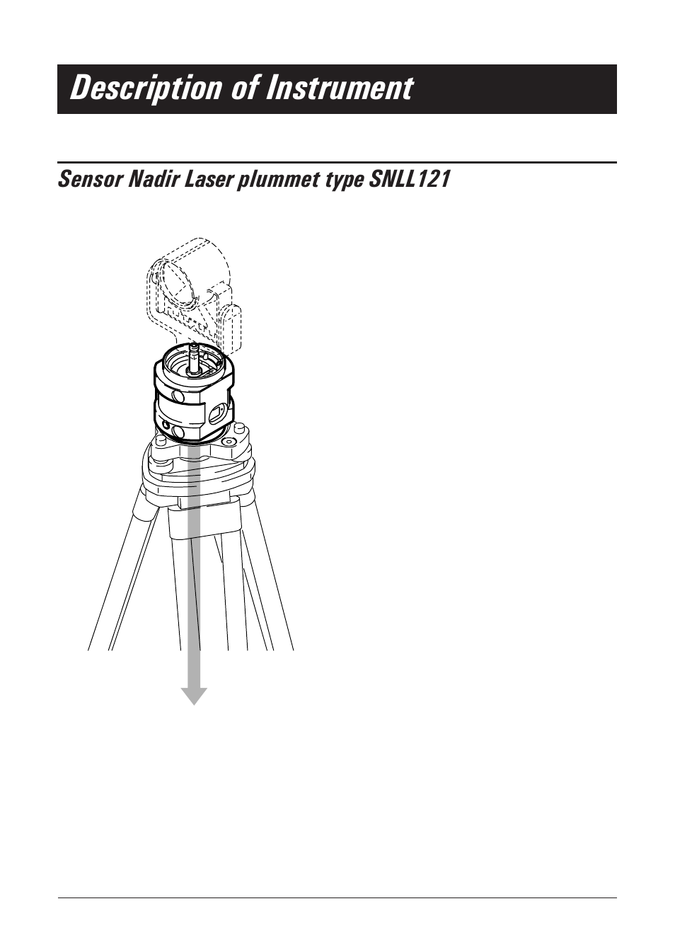 Description of instrument, Sensor nadir laser plummet type snll121 | Leica Geosystems SNLL121 User Manual | Page 5 / 28