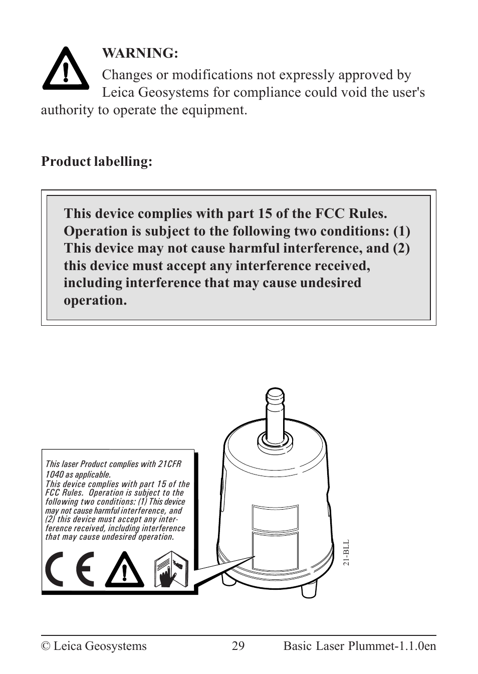 Leica Geosystems Basic Laser Plummet User Manual | Page 29 / 32