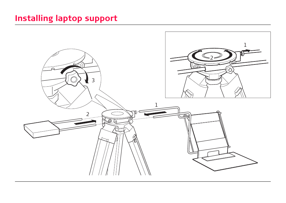 Installing laptop support | Leica Geosystems FieldGear User Manual | Page 4 / 6