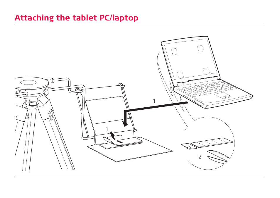 Attaching the tablet pc/laptop | Leica Geosystems FieldGear User Manual | Page 5 / 6
