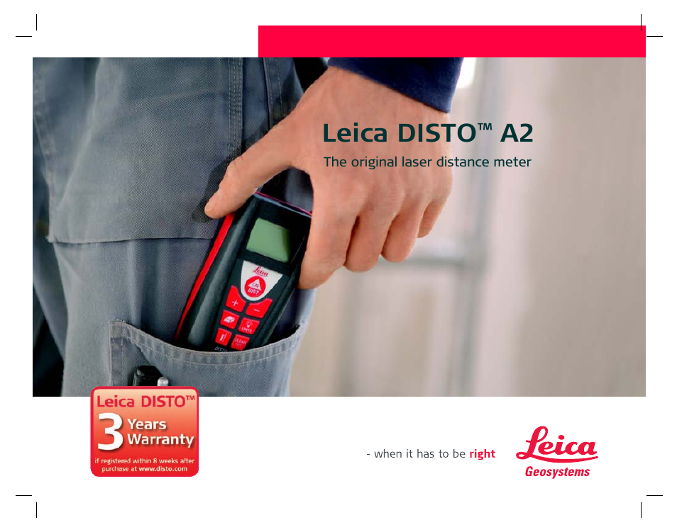 Leica Geosystems Leica DISTO A2 User Manual | 10 pages