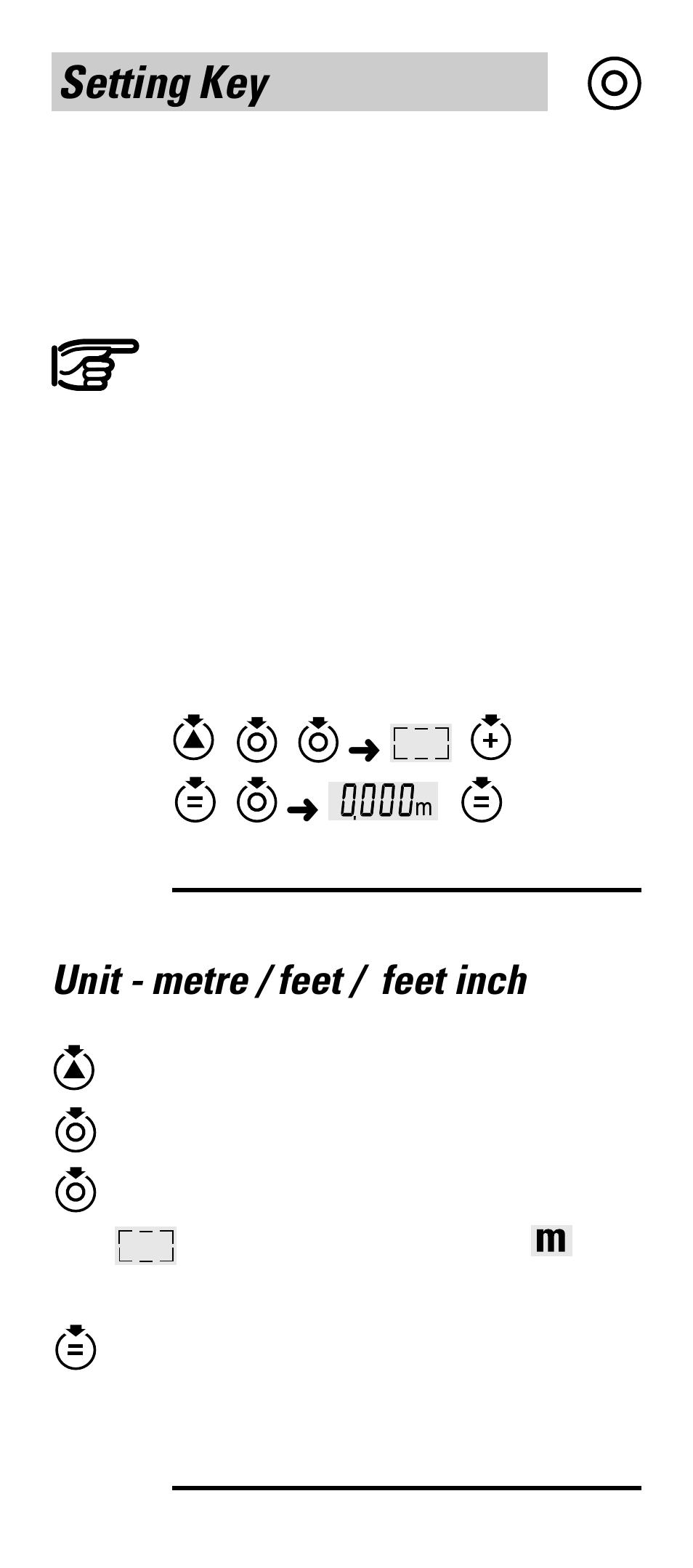 Unit - metre / feet / feet inch, Setting key | Leica Geosystems Leica DISTO Classic3 User Manual | Page 24 / 64