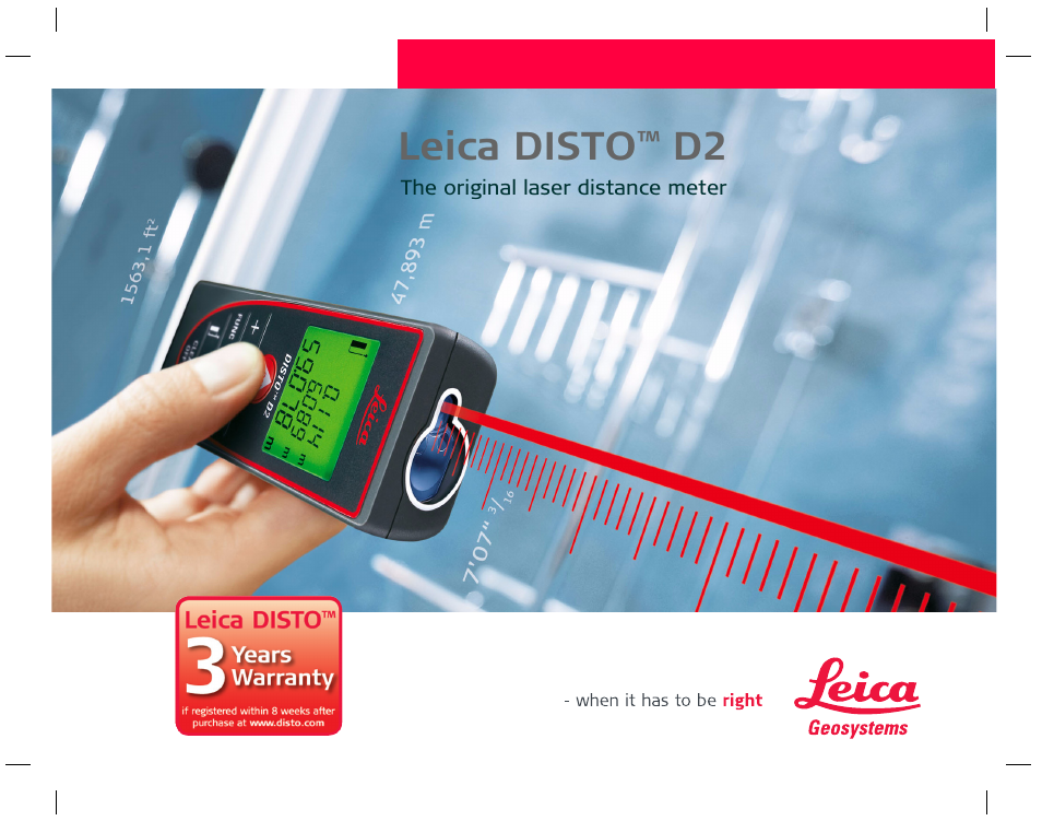 Leica Geosystems Leica DISTO D2 User Manual | 16 pages