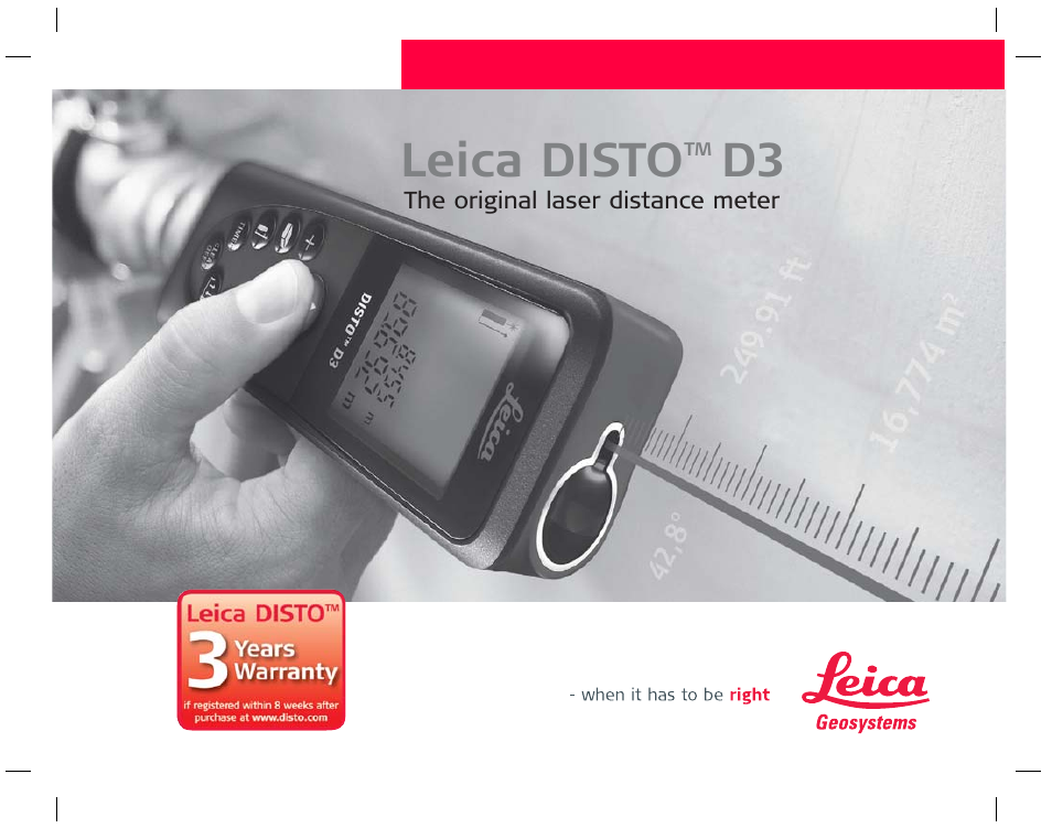 Leica Geosystems Leica DISTO D3 User Manual | 26 pages