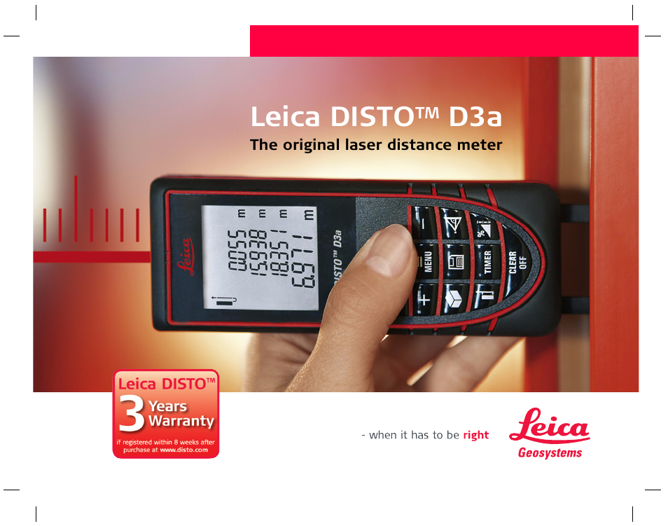 Leica Geosystems Leica DISTO D3a - User Manual User Manual | 24 pages