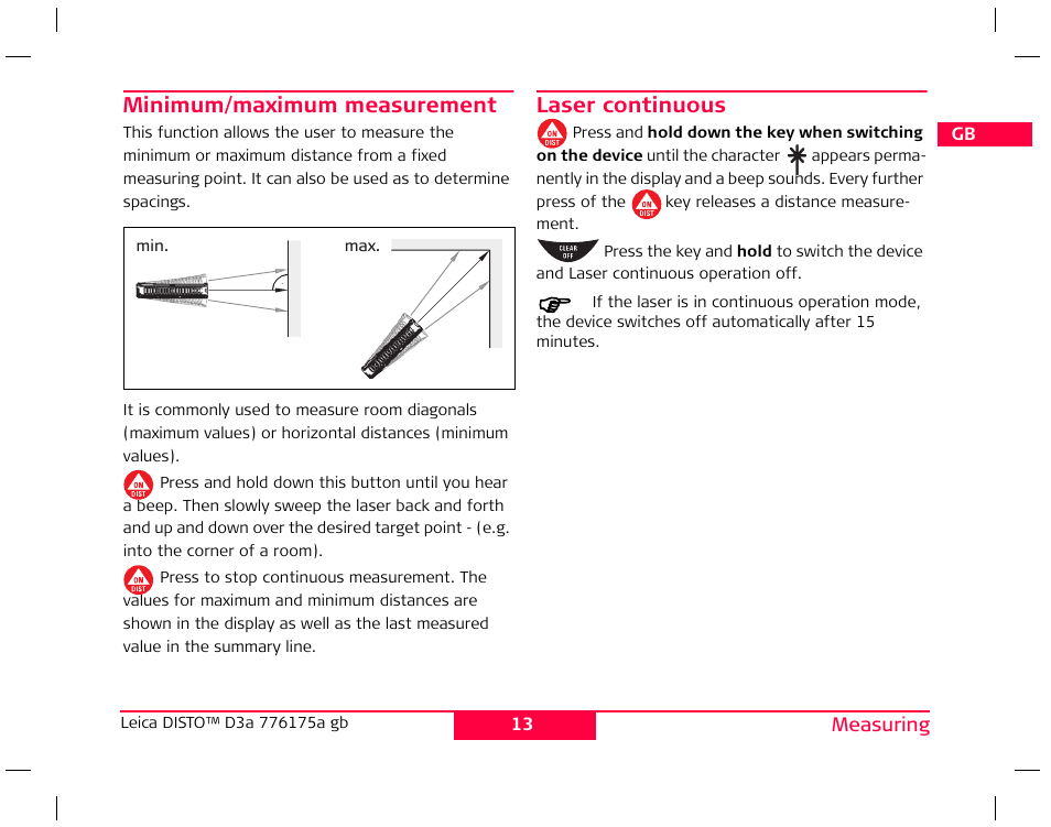 Leica Geosystems Leica DISTO D3a - User Manual User Manual | Page 14 / 24