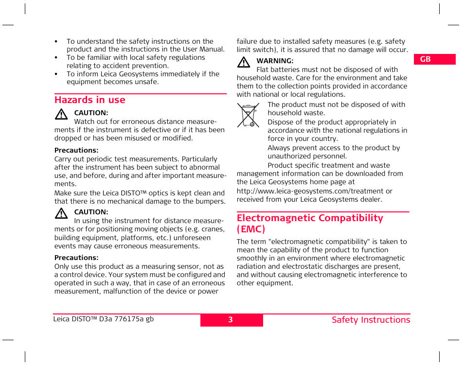 Leica Geosystems Leica DISTO D3a - User Manual User Manual | Page 4 / 24