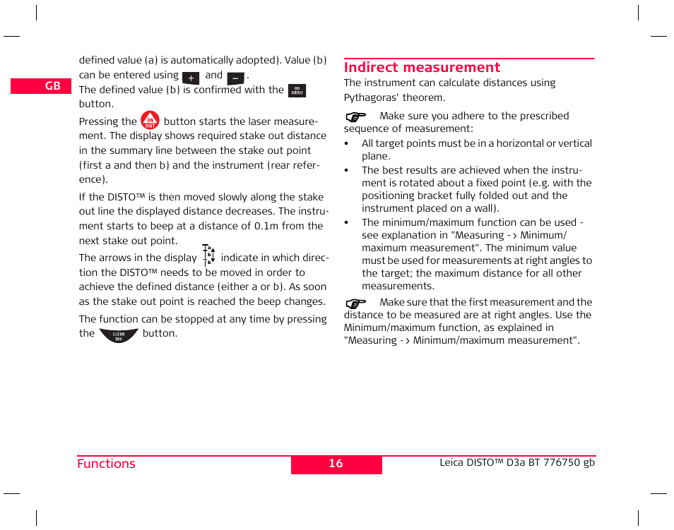 Leica Geosystems Leica DISTO D3a BT User Manual | Page 16 / 25