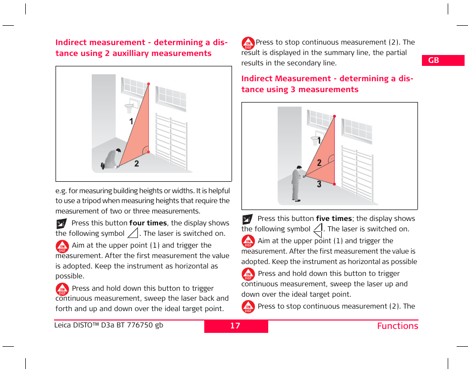 Leica Geosystems Leica DISTO D3a BT User Manual | Page 17 / 25