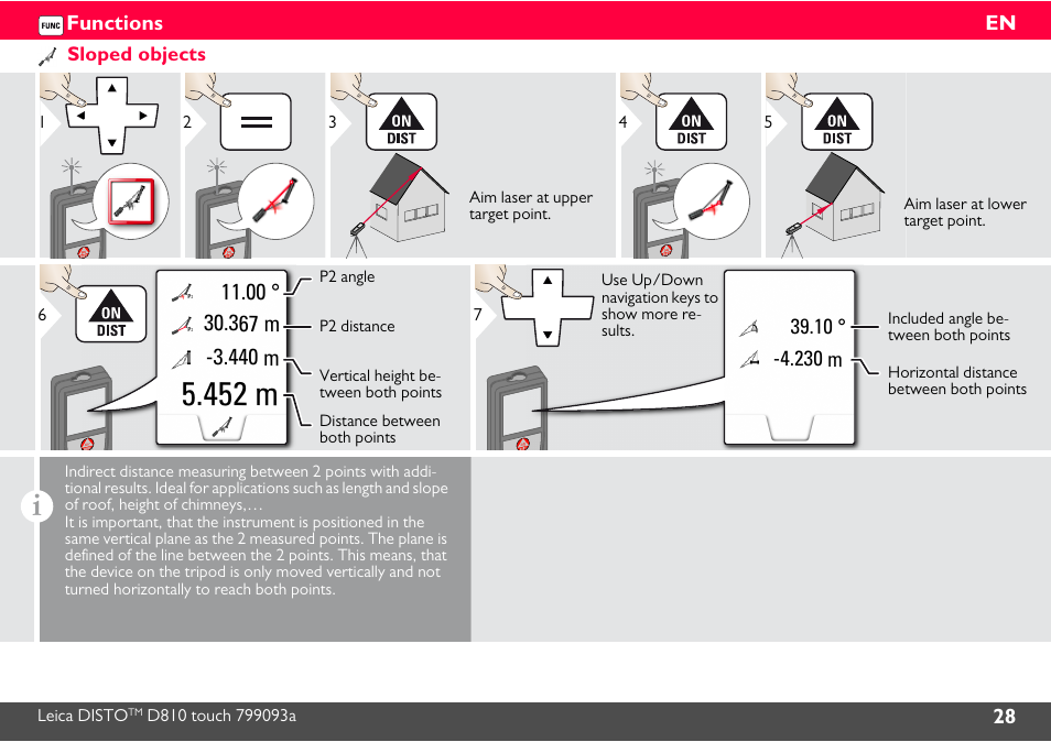 Sloped objects, 452 m | Leica Geosystems Leica DISTO D810 touch - Manual User Manual | Page 29 / 44