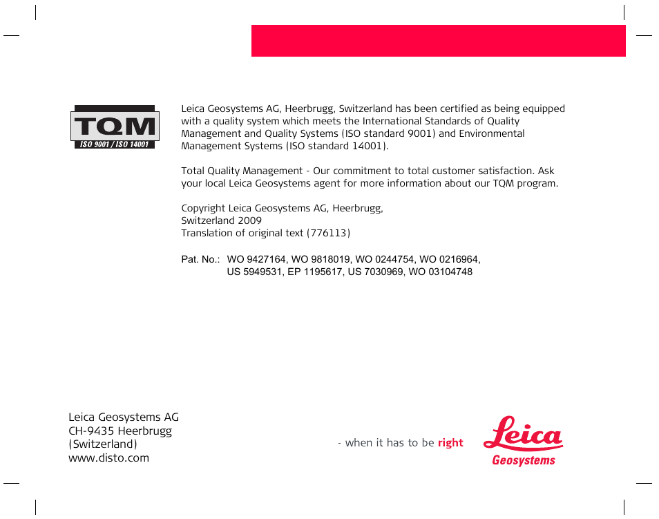 Leica Geosystems Leica DISTO DXT User Manual | Page 16 / 16