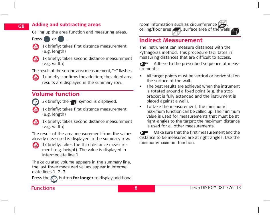 Leica Geosystems Leica DISTO DXT User Manual | Page 9 / 16