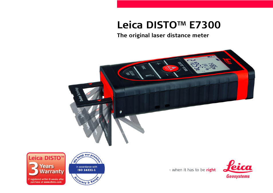 Leica Geosystems Leica DISTO E7300 User Manual | 14 pages