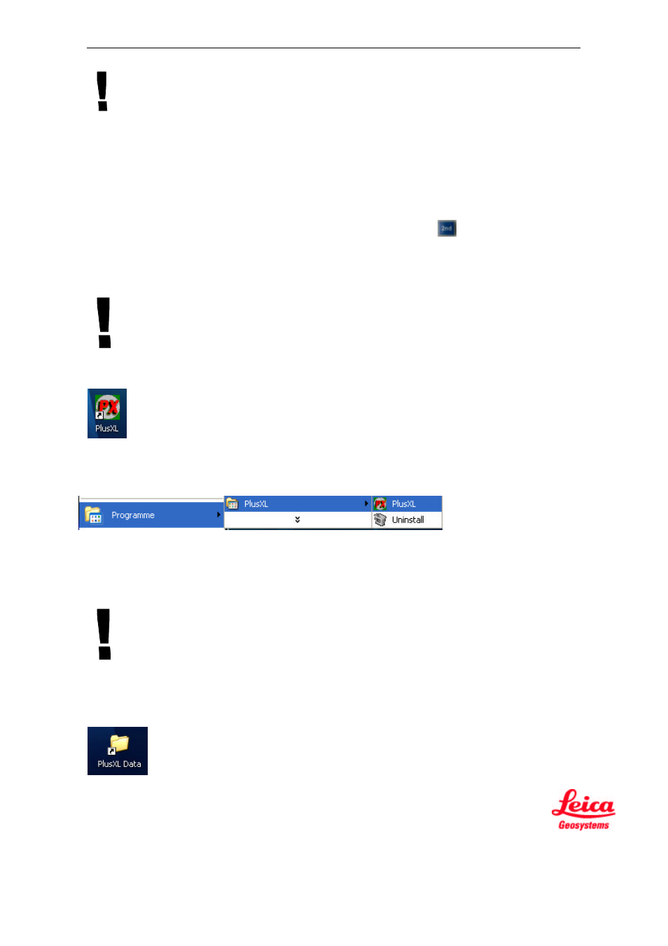 Working with plusxl on the pc | Leica Geosystems PlusXL User Manual | Page 13 / 15