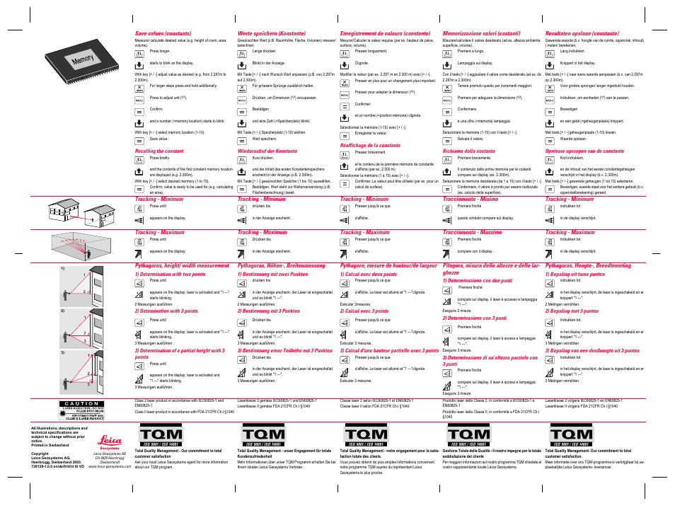 Leica Geosystems Leica DISTO plus - Quickstart User Manual | Page 2 / 2