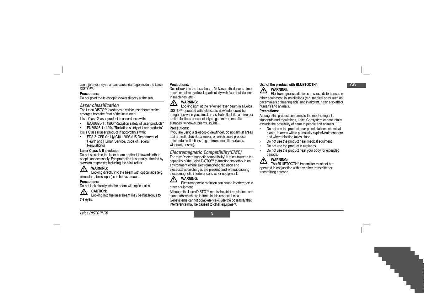 Leica Geosystems Leica DISTO - Safety Instructions User Manual | Page 10 / 119