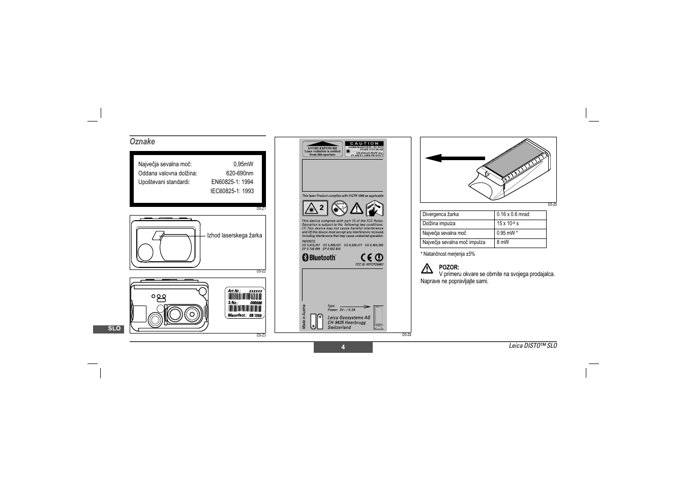 Oznake | Leica Geosystems Leica DISTO - Safety Instructions User Manual | Page 107 / 119