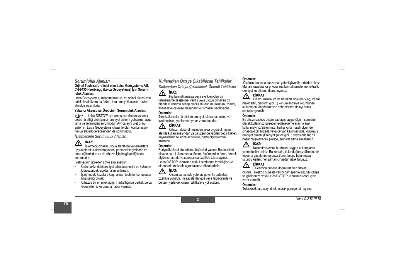Leica Geosystems Leica DISTO - Safety Instructions User Manual | Page 117 / 119