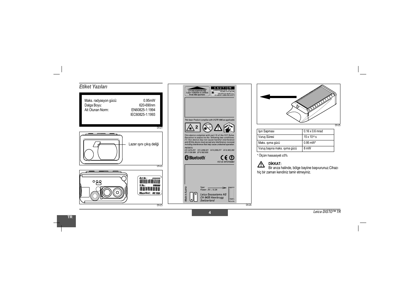 Etiket yazıları | Leica Geosystems Leica DISTO - Safety Instructions User Manual | Page 119 / 119
