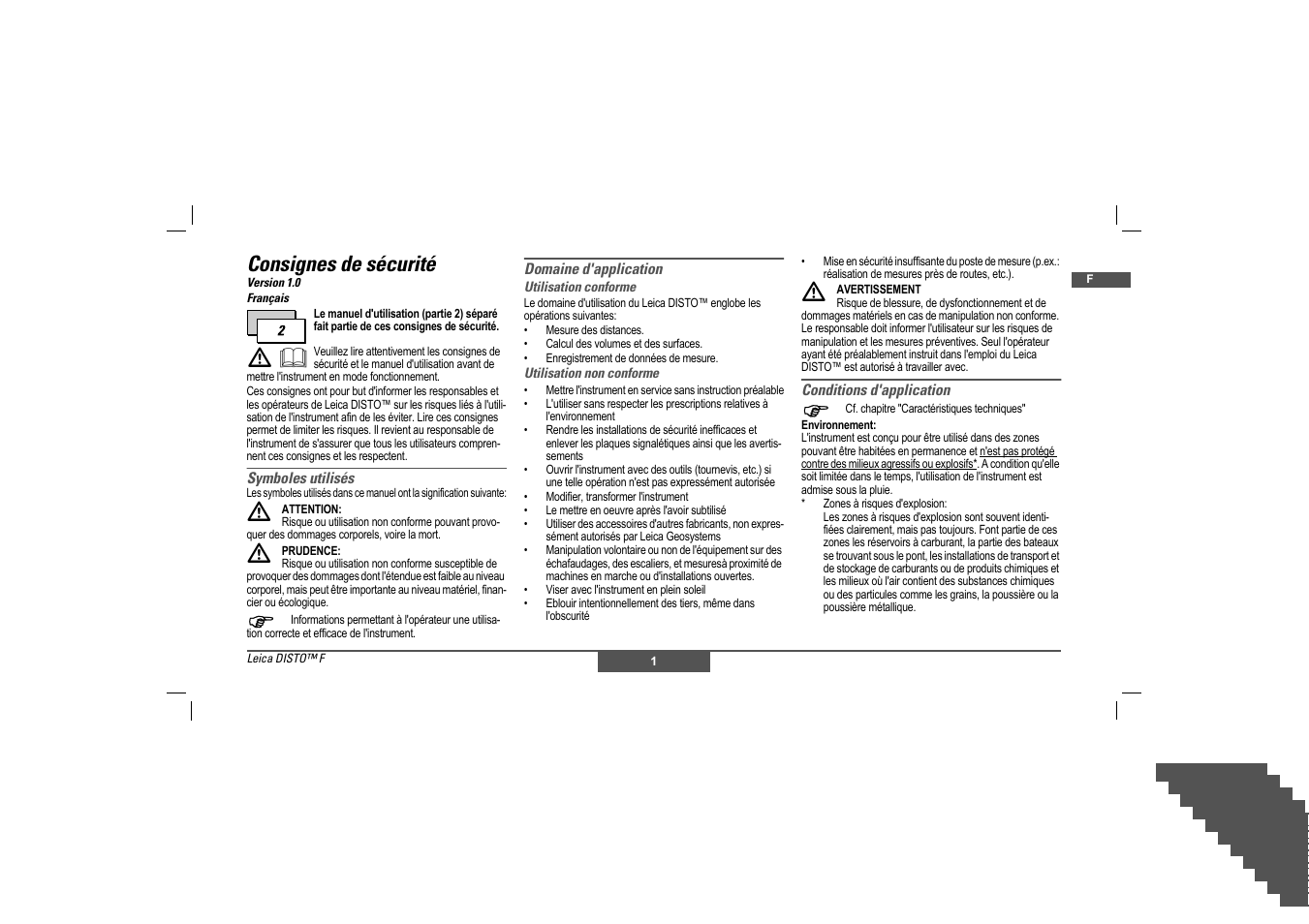 Consignes de sécurité | Leica Geosystems Leica DISTO - Safety Instructions User Manual | Page 14 / 119