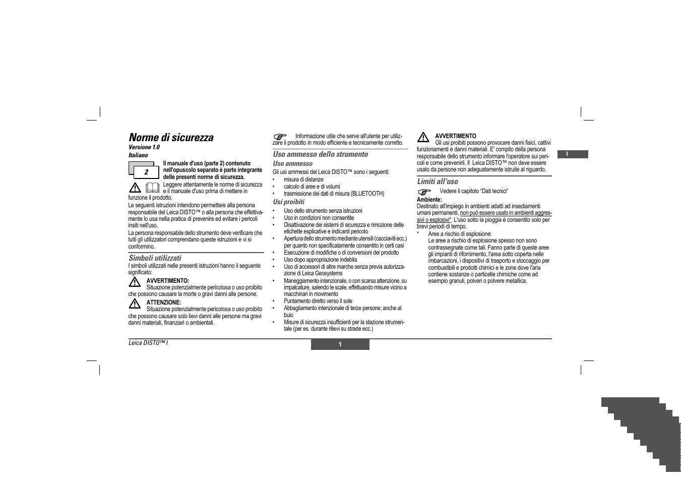 Norme di sicurezza | Leica Geosystems Leica DISTO - Safety Instructions User Manual | Page 18 / 119
