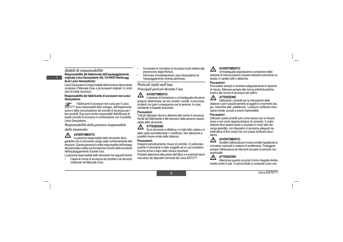 Leica Geosystems Leica DISTO - Safety Instructions User Manual | Page 19 / 119