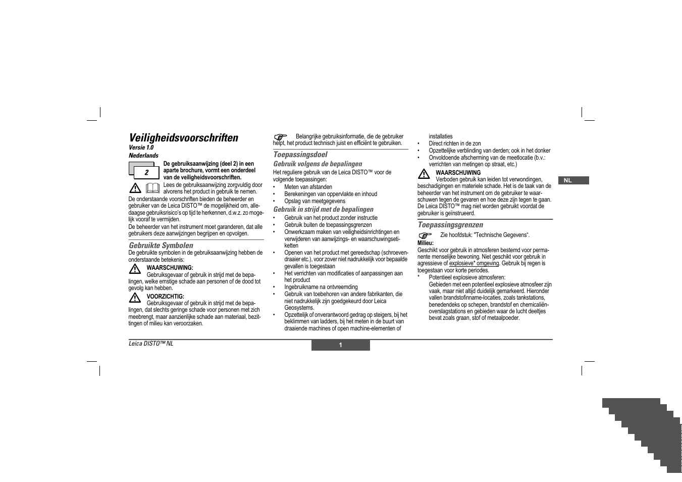 Veiligheidsvoorschriften | Leica Geosystems Leica DISTO - Safety Instructions User Manual | Page 32 / 119