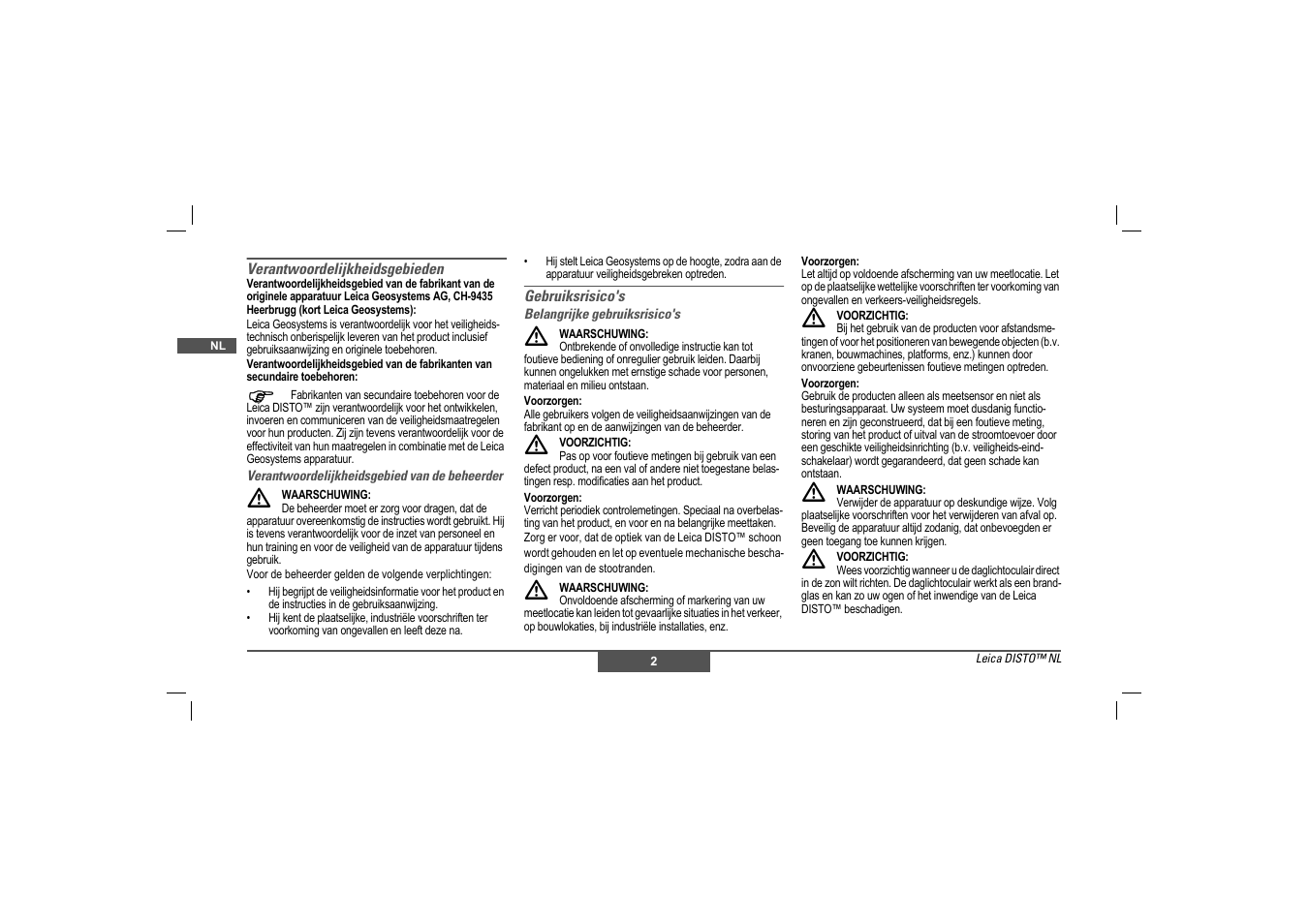 Leica Geosystems Leica DISTO - Safety Instructions User Manual | Page 33 / 119