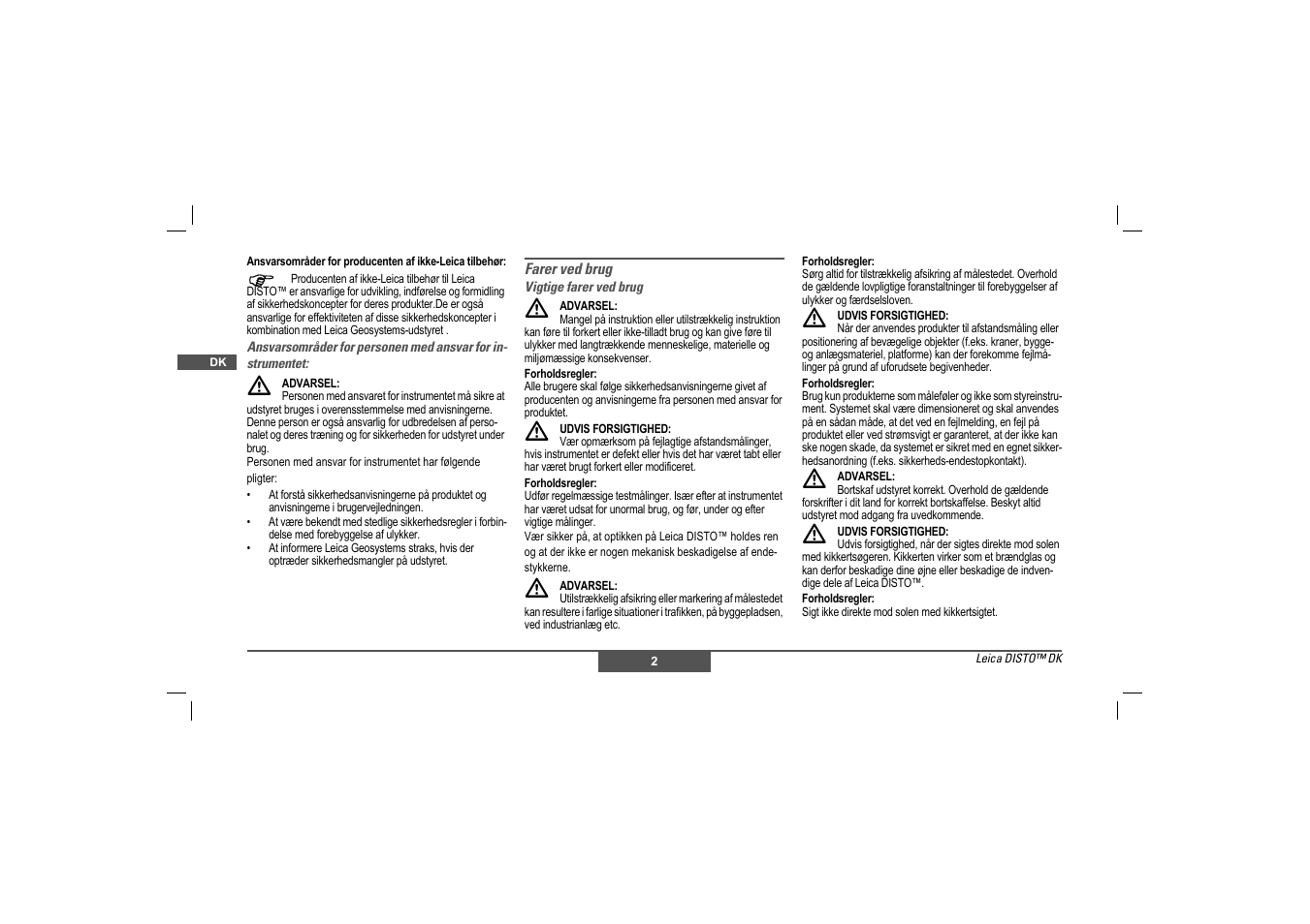 Leica Geosystems Leica DISTO - Safety Instructions User Manual | Page 37 / 119