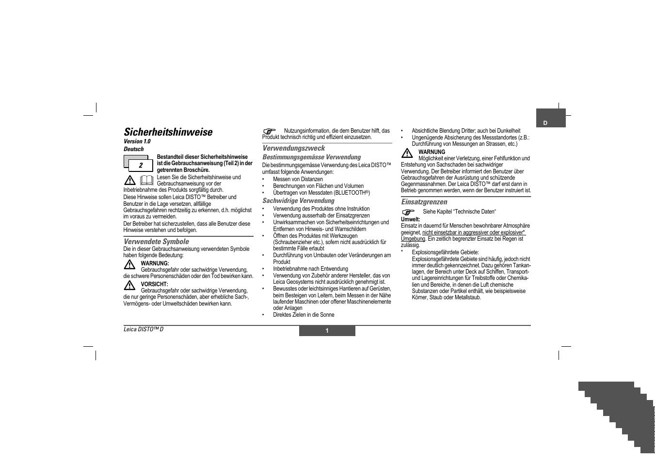 Sicherheitshinweise | Leica Geosystems Leica DISTO - Safety Instructions User Manual | Page 4 / 119
