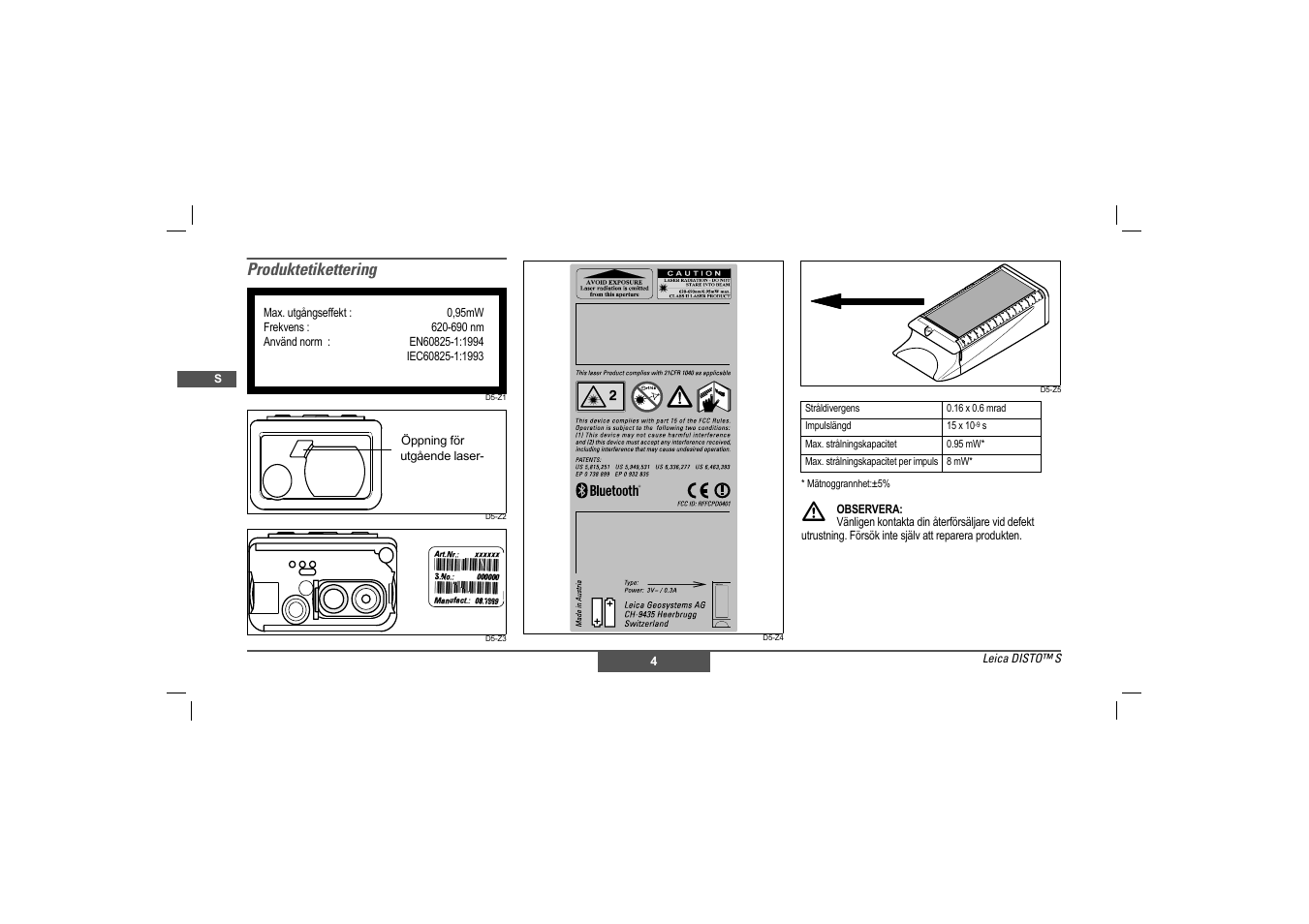 Produktetikettering | Leica Geosystems Leica DISTO - Safety Instructions User Manual | Page 43 / 119
