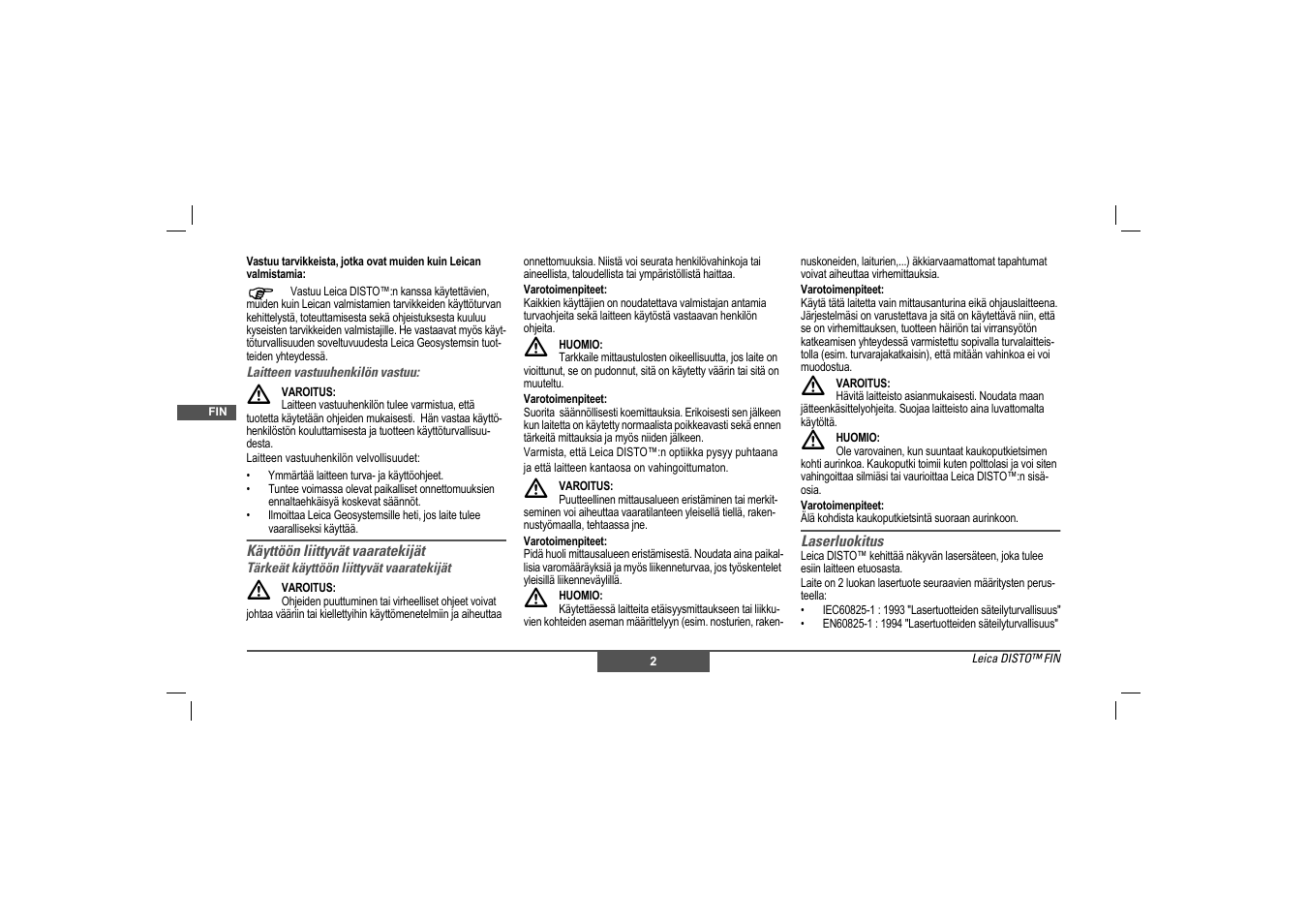 Leica Geosystems Leica DISTO - Safety Instructions User Manual | Page 49 / 119