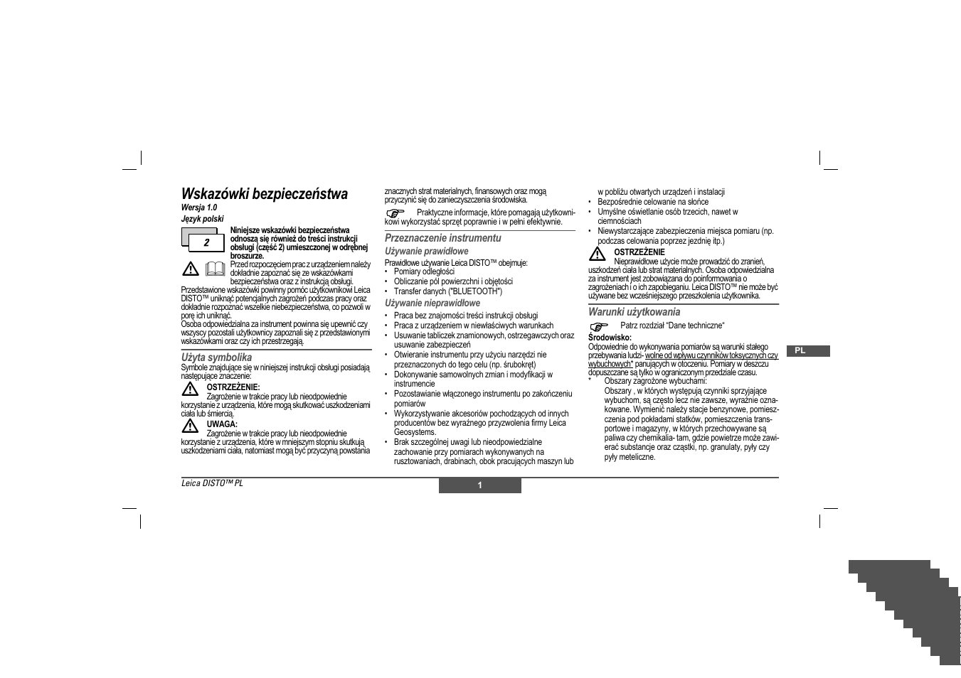 Wskazówki bezpieczeństwa | Leica Geosystems Leica DISTO - Safety Instructions User Manual | Page 68 / 119