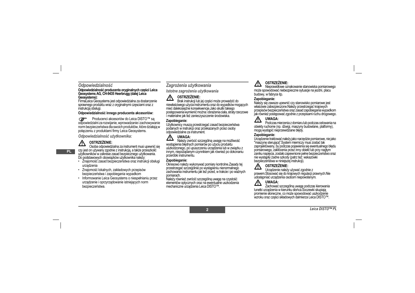 Leica Geosystems Leica DISTO - Safety Instructions User Manual | Page 69 / 119