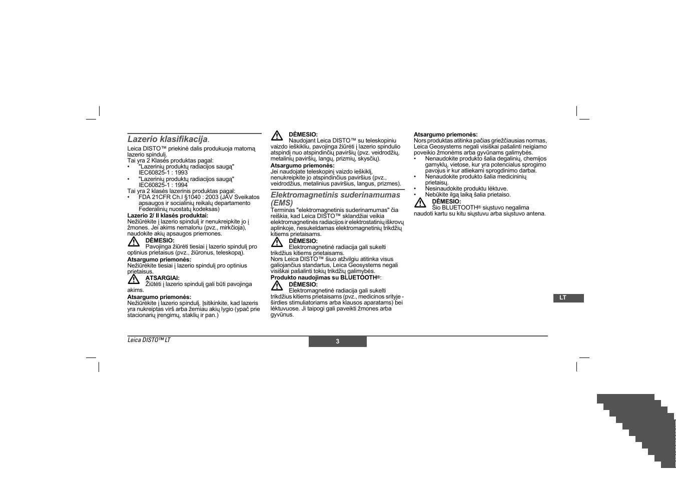 Lazerio klasifikacija | Leica Geosystems Leica DISTO - Safety Instructions User Manual | Page 94 / 119