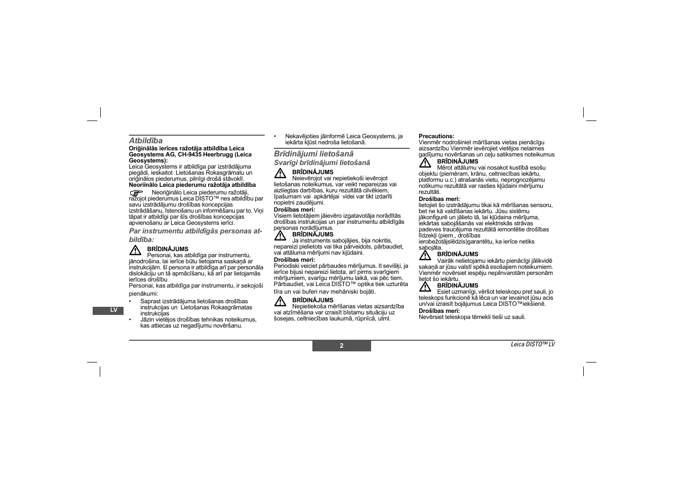 Leica Geosystems Leica DISTO - Safety Instructions User Manual | Page 97 / 119