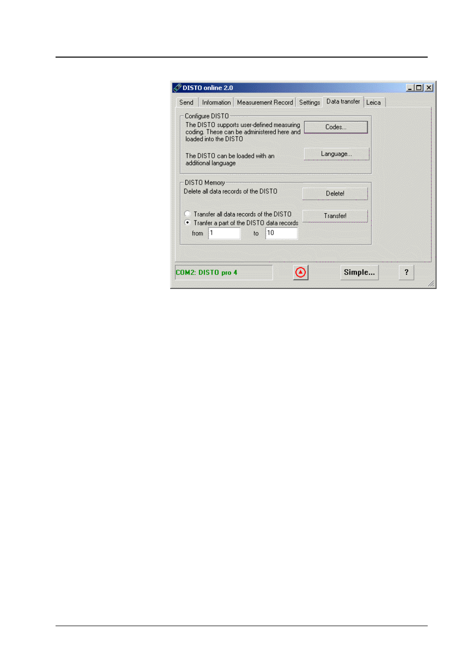 The page "data transfer | Leica Geosystems Leica DISTO - online program manual User Manual | Page 29 / 37