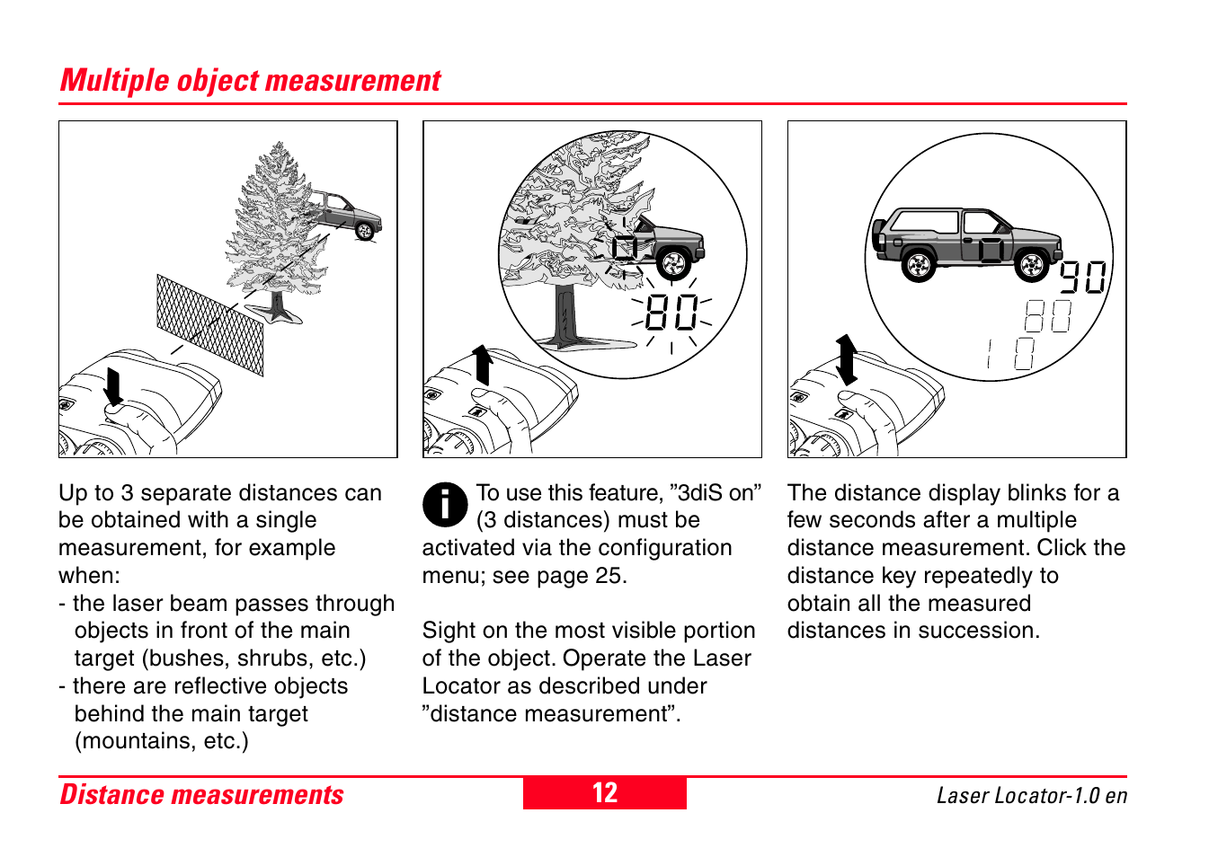 Multiple object measurement | Leica Geosystems Laser Locator User Manual | Page 12 / 46