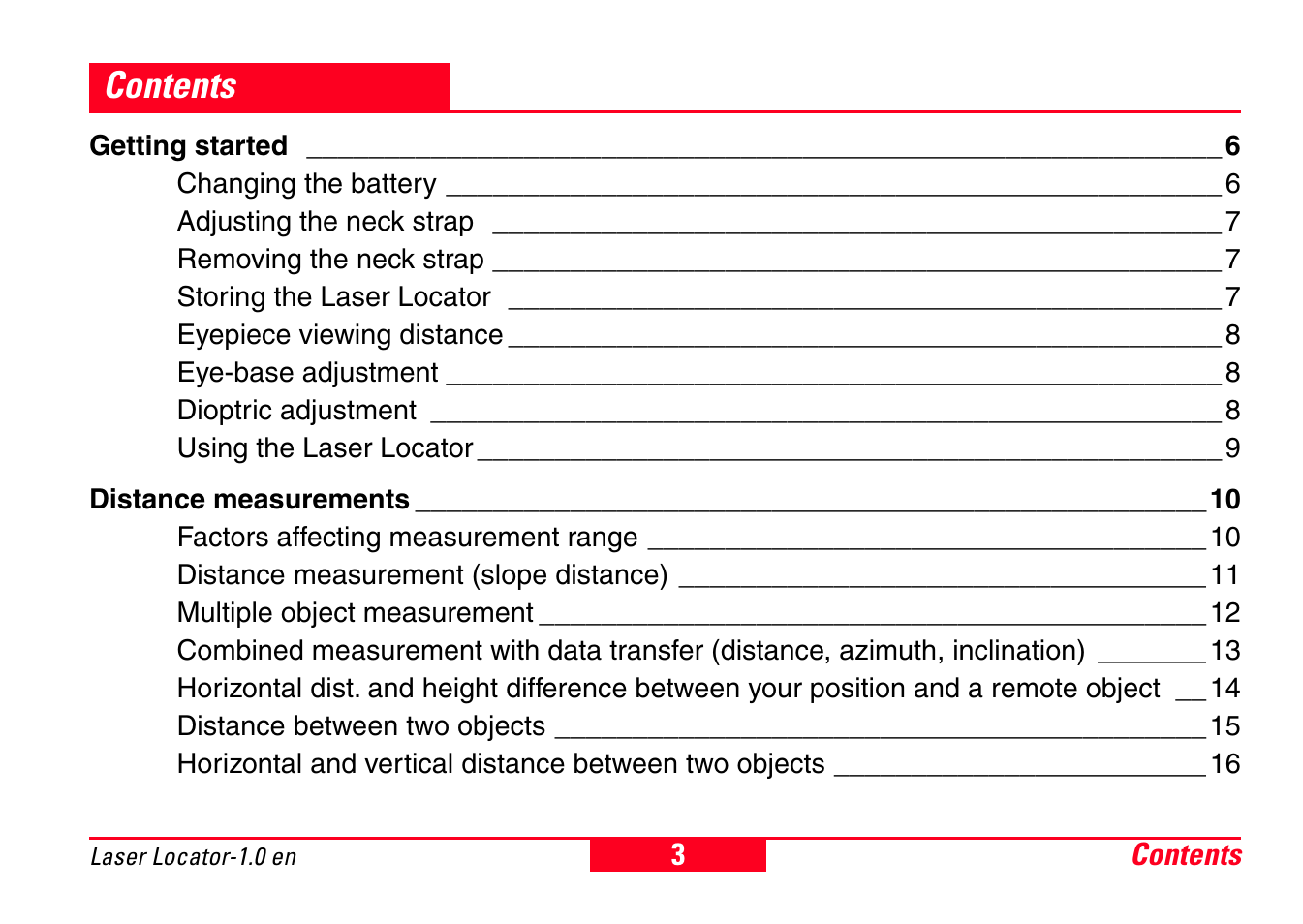 Leica Geosystems Laser Locator User Manual | Page 3 / 46