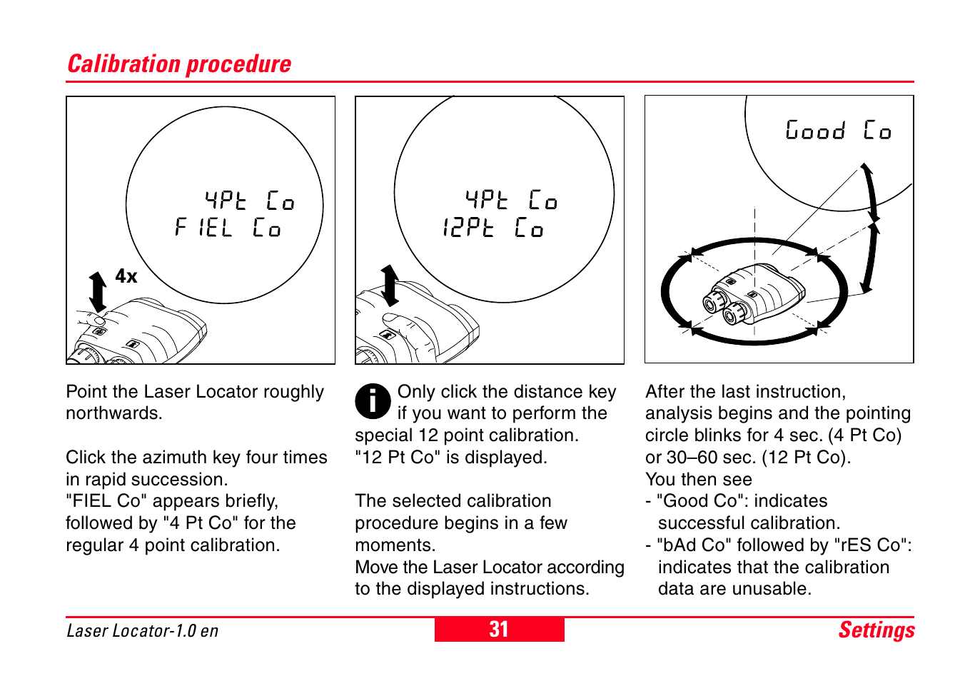 Calibration procedure | Leica Geosystems Laser Locator User Manual | Page 31 / 46